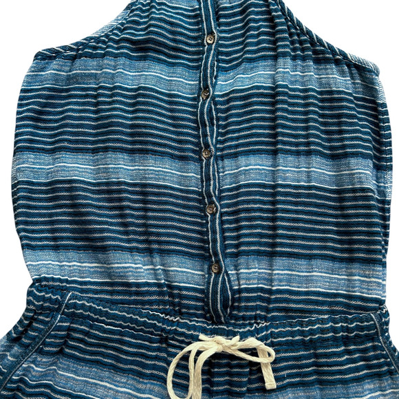 Lou & Grey Small Romper Blue Gray Striped‎ "Baja" Sleeveless Coastal Preppy (9) - Picture 6 of 9